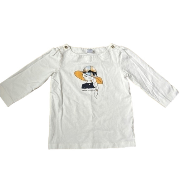 JANIE & JACK Long Sleeved Tee w/ Gold Accent - Picture 1 of 5